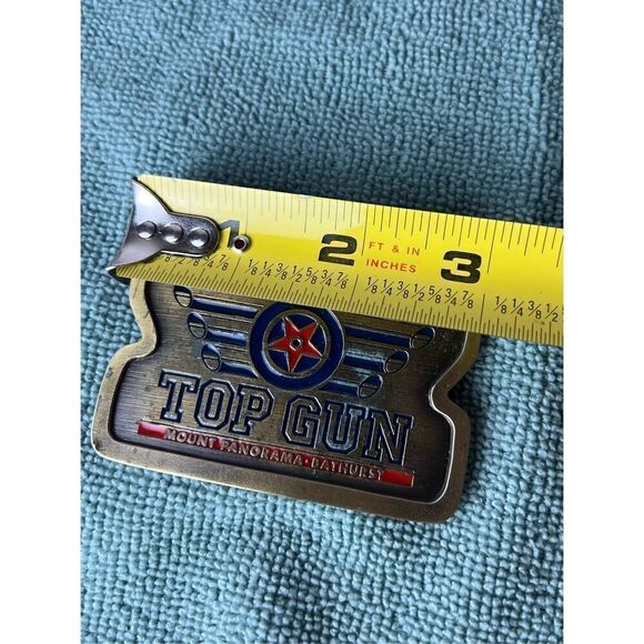 Vintage Tooheys Top Gun Belt Buckle Pilot Airplane - Picture 3 of 5